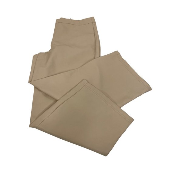 Bagatelle Faux Leather Women’s Cropped Pants L Wide Leg Peach Zip Button - Picture 1 of 14